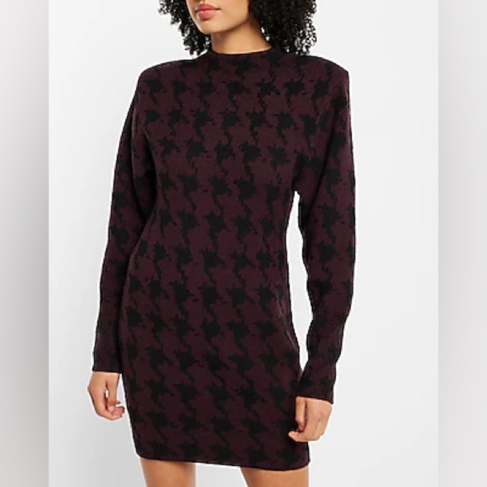 Express Purple and Black Turtleneck Sweater